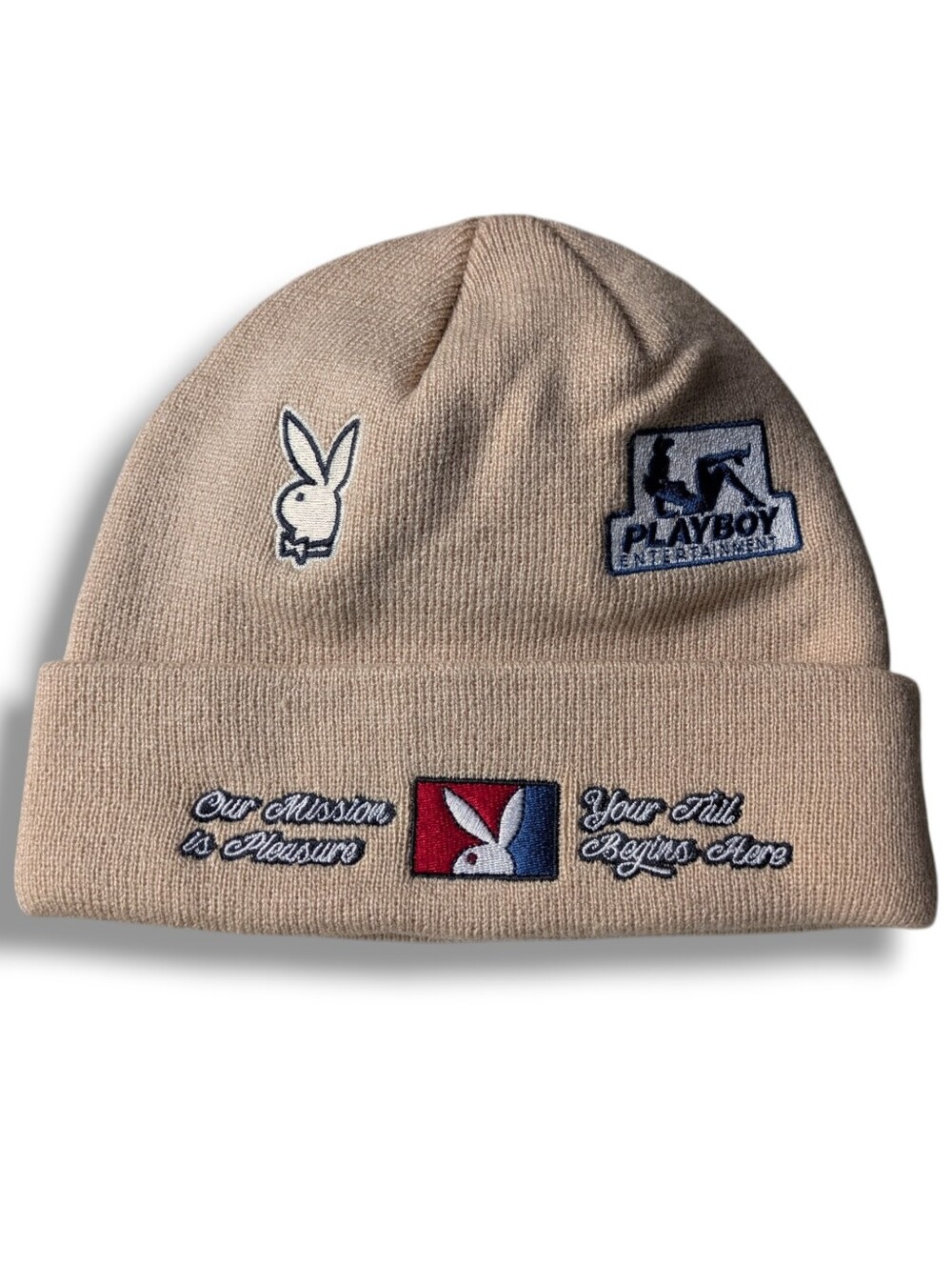 Playboy By PacSun Champion Tan Beanie Knit Hat NWOT